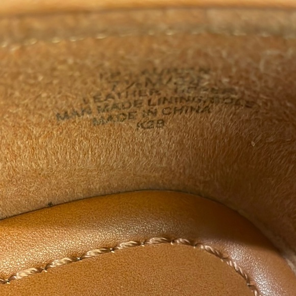 Lucky Brand Tan Leather Loafers Square Toe Stacked Heel - Picture 8 of 9